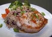 Apricot Citrus Pork Chops  With A Cranberry Walnut Rice Pilaf 