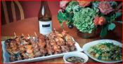 Grilled Asian Bbq Skewers Trio (pork, Chicken, & Beef)