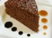 Aztec Chocolate Cake Chocolate Sauce And Caramel Sauce