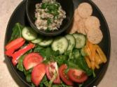 Baba Ganouche With Crackers And Salad 