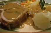Bacon Herb Pork Tenderloin In Hot Mustard Gravy
