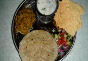 Baingan Bhartha - Roasted Eggplant Curry, Masala Chaas (spicy Buttermilk) And Bajra(millet) Roti