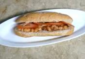 Baked Beans And Mushrooms In A Bun