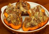 Baked Pumpkin With Bacon Apple And Cheese Stuffing