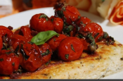 Baked Ricotta With Carmelized Cherry Tomato Sauce