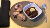 Banana Blueberry Nut Muffin With Dry Fruit Compote