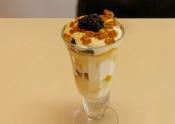 Fruity Parfait With Banana Peach And Blackberry