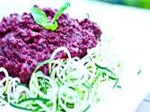 Fullyraw Pasta With Cinnamon Beet Basil Marinara