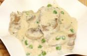 Beef Lengua With Mushroom And Peas