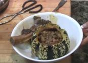 Lentil And Beef Stew In A Hallowed Pumpkin