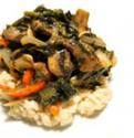 Blood Orange Ginger Teriyaki Beef & Rapini Over Brown Rice Cookin’ Greens Rapini