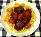 Beef With Apple Carrot And Wine Sauce