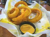 Beer Battered Onion Rings With Roasted Garlic Ranch Dip