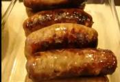 Barbecued Beer Brats With Caramelized Onions And Dill Pickle Onions
