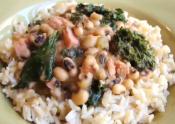 New Year's Special Black Eyed Peas With Pork And Greens