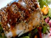 Blackened Sesame Tuna Over Asian Greens