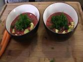 Raw Vegan Borscht & Berry Smoothie