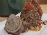 Braised Flank Steak Braciola Stuffed With Basil And Mozzarella