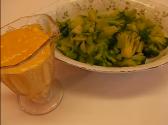Green Broccoli In Cheese Sauce