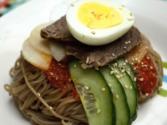 Korean Food: Spicy Cold Buckwheat Noodles (비빔 냉면)