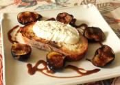 Burrata Cheese Topped Brochette With Black Mission Figs