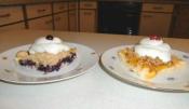 Easy To Bake Buttermilk Fruit Cake, Blueberry And Peach With Crumble/streusel