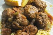 Homemade Cajun Meatballs And Smoked Sausages In Red Sauce