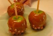 Delectable Caramel Apples Topped With Vanilla Rum Peanuts