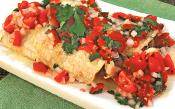 Roasted Eggplant And Chicken Enchiladas And Tomato Salsa
