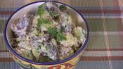 Colorful Potato Salad With Pickles And Celery 