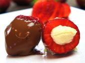 Cheesecake Filled Chocolate Covered Strawberry