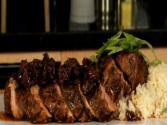 Fresh Rosemary Marinated Pork Loin With A Dry Cherry And Mustard Compote And Jasmine Rice