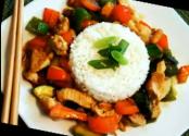 Chicken And Vegetable Stir Fried In Hoisin Sauce