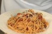 Chicken Puttanesca Italiano With Spaghetti