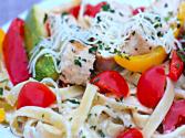 Chicken Vegetable Fettuccine Alfredo - Home Date Night! 