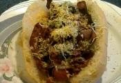Chili Bacon Cheese Hot Dog