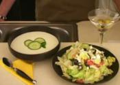 Chilled Cucumber Soup With Greek Salad
