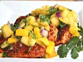 Chili Salmon With Pineapple Mango Salsa Recipe. So Yum! 
