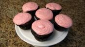 Chocolate Cupcakes With Strawberry Buttercream Frosting