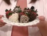 Strawberries Dipped In Chocolate, Coconut And Almonds