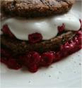 Chocolate Shortcake With Raspberry Sauce And Whipped Topping