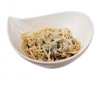 Hot Clam Broth Over Linguine Pasta