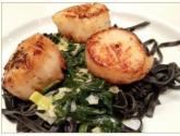 Coquilles St. Jacques With Squid Ink Pasta