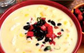 Creamy Corn Pepper And Yam Chowder With Salsa