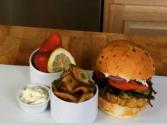 Crabcake Burger With Horseradish And Fries