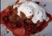 Crustless Cranberry And Apple Crumble