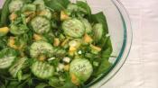 Cucumber And Mango Over Spinach 