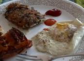 Hashbrown, Curried Albacore Tuna And Salad With Corn Tortilla