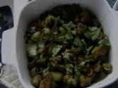 Curried Green Tomatoes & Eggplant Side Dish 