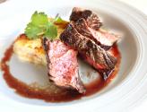 Delicious Broiled Hangar Steak With Blue Cheese Layered Potato Cake